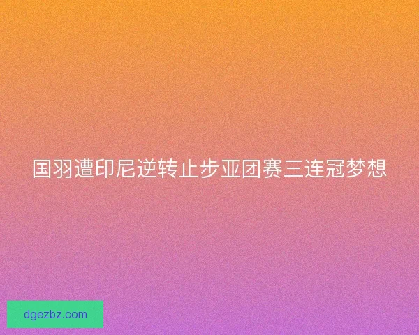 国羽遭印尼逆转止步亚团赛三连冠梦想