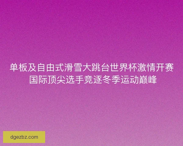 单板及自由式滑雪大跳台世界杯激情开赛 国际顶尖选手竞逐冬季运动巅峰